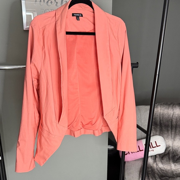 torrid Jackets & Blazers - Torrid Vibrant open front Coral Blazer